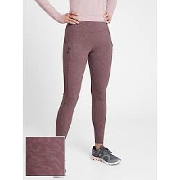 Athleta Pants - Athleta Rainier Printed Tight Mauve Pink Size S